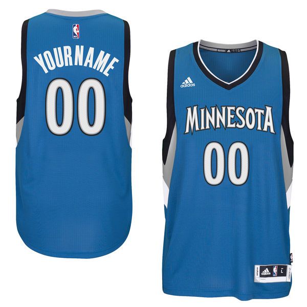 Men Minnesota Timberwolves Adidas Blue Custom Swingman Road NBA Jersey->customized nba jersey->Custom Jersey